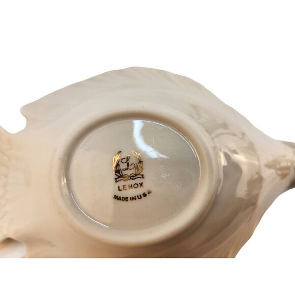 Lenox Dove Candy Bowl Trinket Dish Cream Ivory Porcelain Gold Trim - Picture 3 of 9